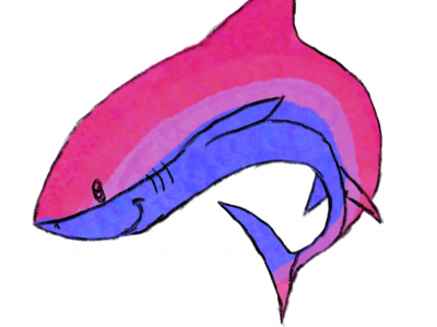 Colourful shark artwork